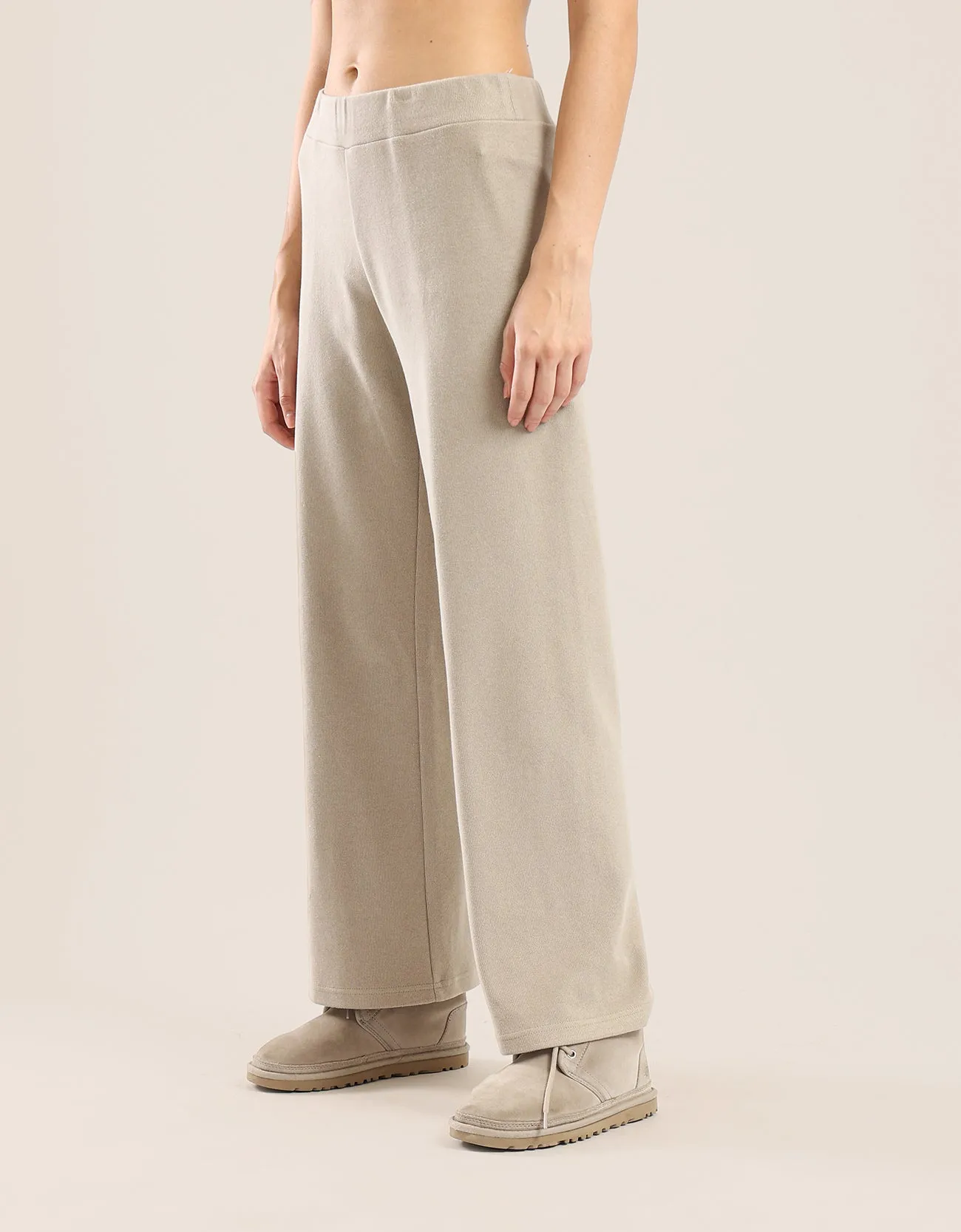 Wide leg pants in faux cashmere