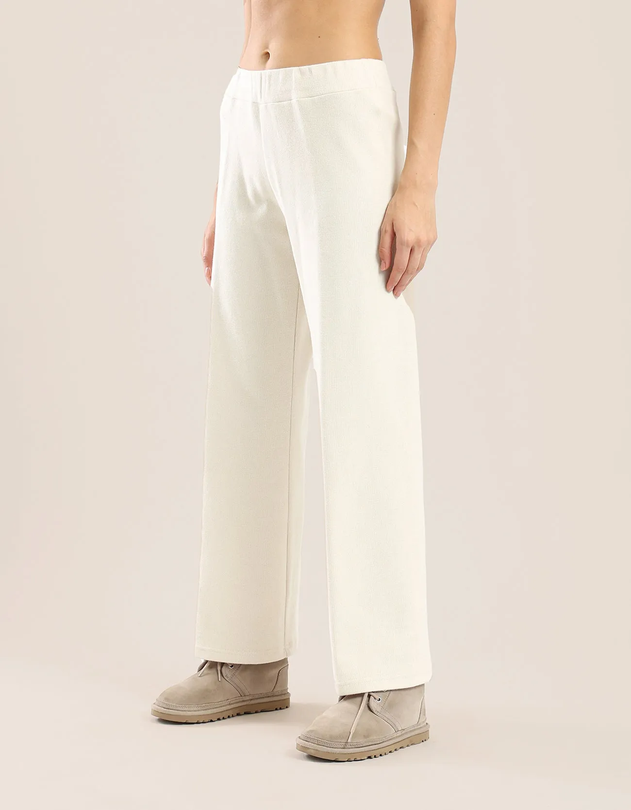 Wide leg pants in faux cashmere