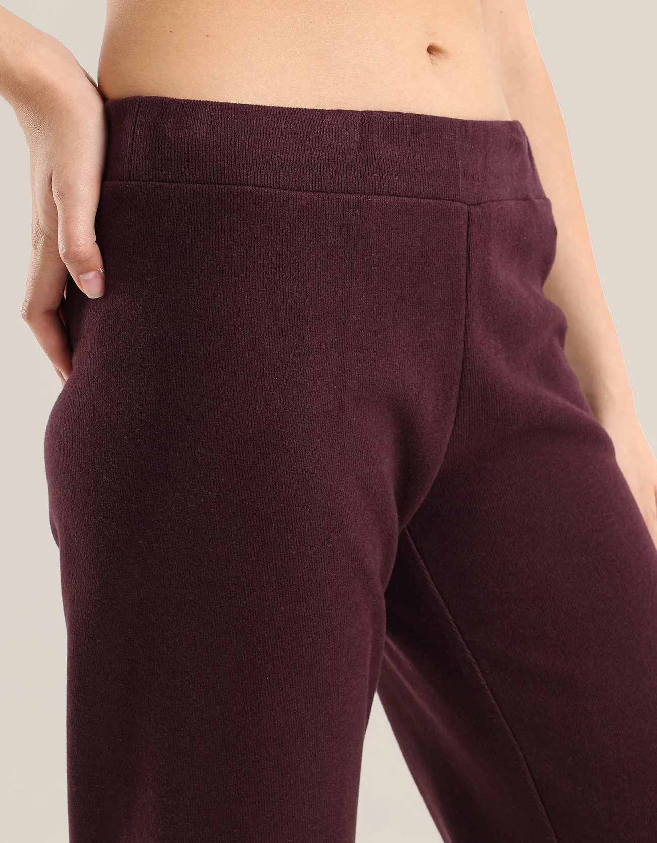 Wide leg pants in faux cashmere