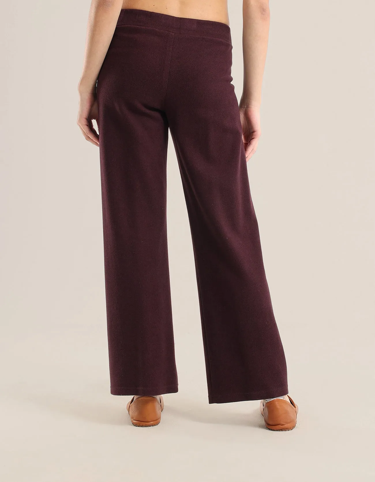 Wide leg pants in faux cashmere