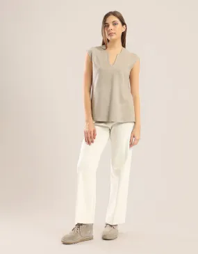 Wide leg pants in faux cashmere