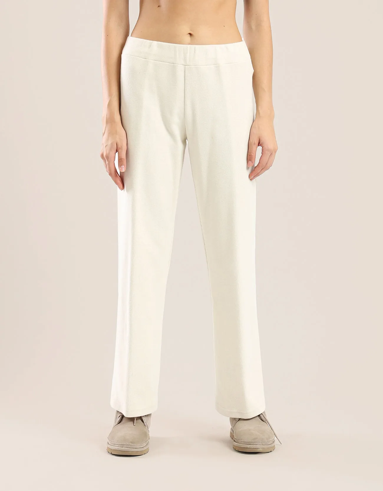 Wide leg pants in faux cashmere