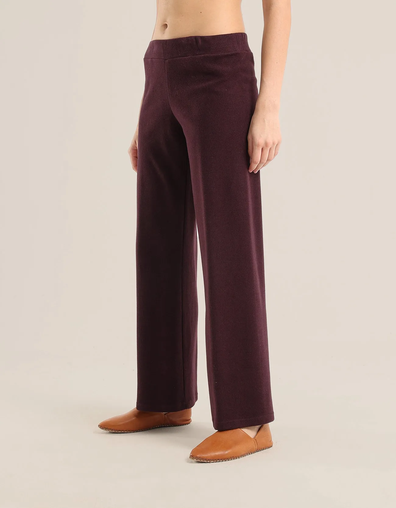 Wide leg pants in faux cashmere