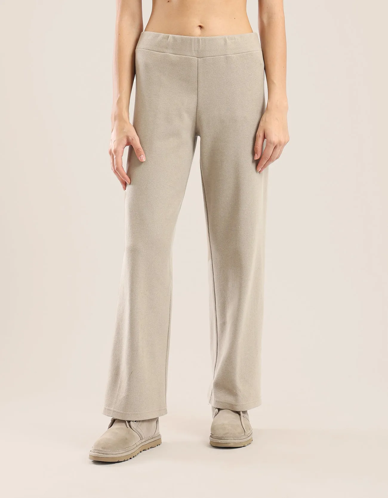 Wide leg pants in faux cashmere