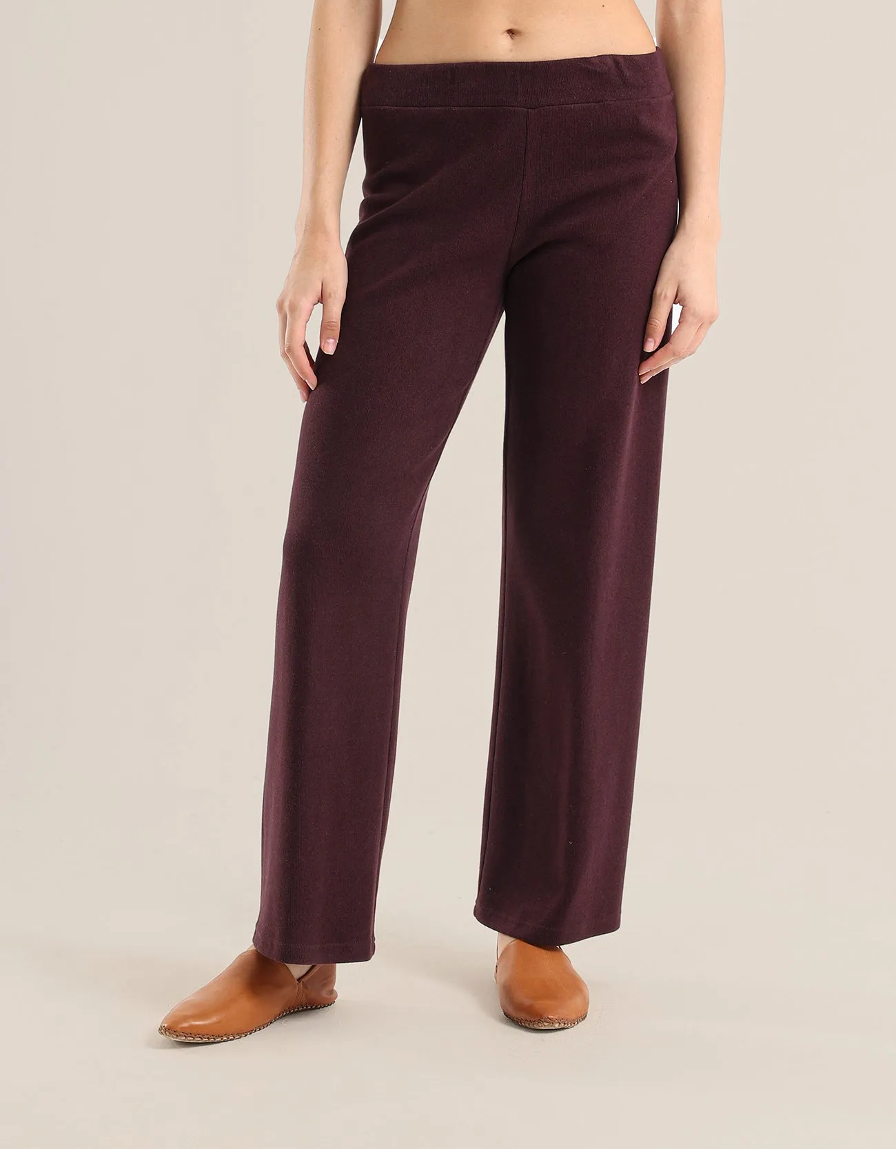 Wide leg pants in faux cashmere