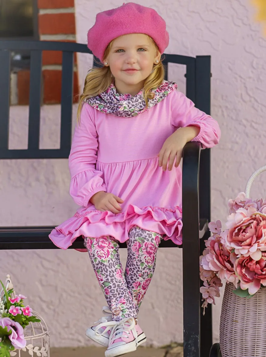 Wild Flowers Tunic, Scarf And Legging Set